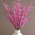 OUKEYI 8 Pcs 29.5“ Long Artificial Jasmine Flowers Tall Fake Flower Bouquet Faux Jasmine Plants Dry Branches for Wedding Home Party Office Party DIY Decor (Dark Pink), OUKEYI-100882 by OUKEYI