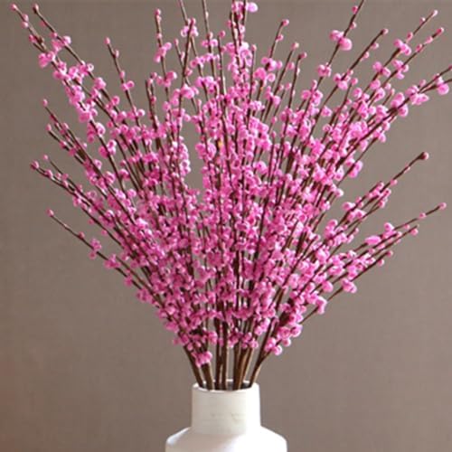 OUKEYI 8 Pcs 29.5“ Long Artificial Jasmine Flowers Tall Fake Flower Bouquet Faux Jasmine Plants Dry Branches for Wedding Home Party Office Party DIY Decor (Dark Pink), OUKEYI-100882 by OUKEYI