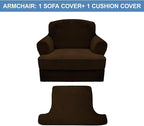 CUCRAF T Cushion Sofa Cover 2 Piece Armchair Slipcovers, Soft Thick Velvet - Image 5