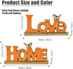 Love Sign Decoration - Orange & Gold Signs for Home Decor, Personalized Love Decor with Gold Bird Sculpture (2 Pcs) - Image 2