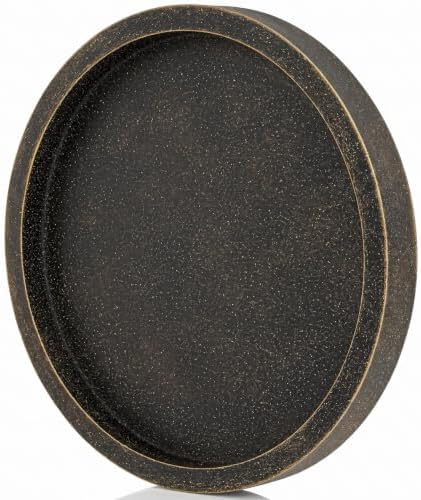 Hanobe Round Decorative Tray for Coffee Table Decor, Vintage Brass Finish by Hanobe