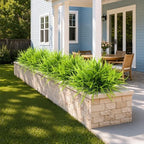 Uieke 28 Bundles Artificial Outdoor Plants UV Resistant Fake Grass Plants Faux Plastic Plants Greenery Shrubs for Home Garden Pathway Window Box Front Porch Spring Summer Decor, Green - Image 2