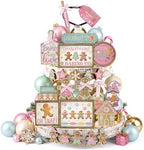 Shellwei 24pcs Pink Christmas Tiered Tray Decor Set Rustic Gingerbread Sign by Shellwei