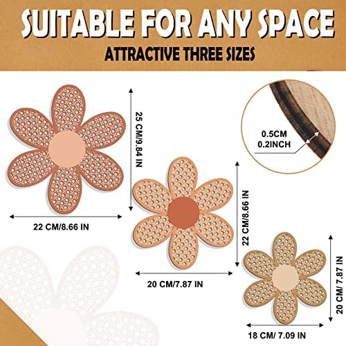 Maitys 3 Pcs Boho Daisy Flower Wall Decor Nursery Art, Fresh Color - Image 2