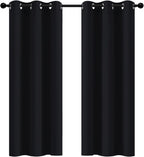 Yakamok Room Darkening Curtains 42x72 inch Length Black-Living Room | 2 panels by Yakamok