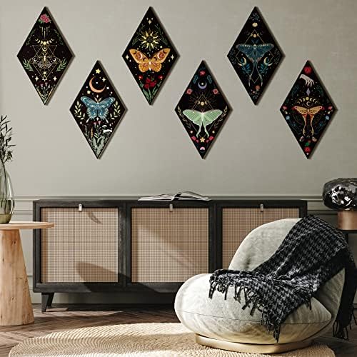 Sintuff 6 Pcs Halloween Mushroom Wall Decor Gothic Witchy Butterfly Art - Image 4