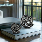 Torre & Tagus Orbit Hand Blown Glass Infinity Knot Sculpture - 3 Inch Glass Art Black Knot Decor Ball for Home Decor, Small Centerpiece Table Decoration for Home Interior (Solid Black) - Image 6