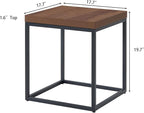 CENSI Modern Square End Table, Extra Thick 1.6" Wood Top & Metal Frame - Image 3