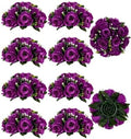 BLOSMON Flower Balls Wedding Rose Centerpieces 10 Pcs Purple Fake Flowers with Base Kissing Balls Decor Artificial Floral Arrangements Flower Bouquet of Roses Home Party Table DIY Decorations by Blosmon