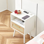 Rattan Center Table and Nightstand Set, 3-Piece Wood Living Room Table Set - Image 5