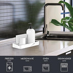 Gurygo 8" Ceramic Bathroom Vanity Tray for Kitchen Counter - Kitchen Soap Tray - Rectangular Ceramic Trays for Bathroom - Porcelain Large Serving Trays (Marble, Set/1) - Image 3