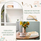 Faccito Set of 3 Linen Decorative Books with Wooden Beaded Garland Tassel Elegant Aesthetic Fake Books for Coffee Table Shelf Mantel Storage Boxes for Modern Home Decor (Light Green) - Image 6