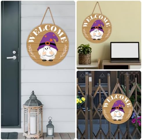 Interchangeable Gnome Welcome Sign Fall Porch Decoration - Image 6