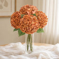 4 Pcs Real Touch Hydrangea Artificial Flowers, 21" Fake Flowers, Brown by Yastouay