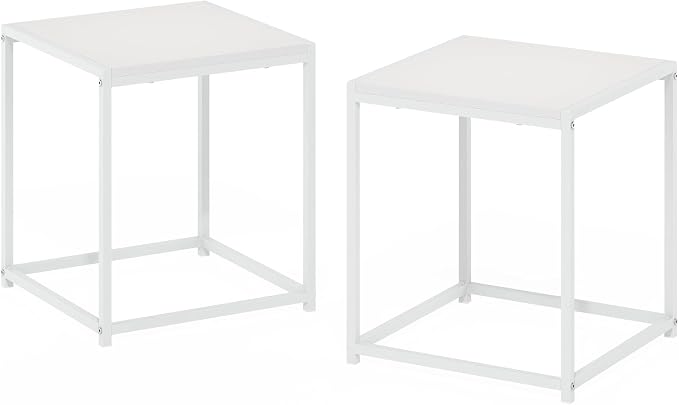 Furinno CAMNUS Side Table Set of 2, Metal Frame End Table, Square Open Frame - Image 5