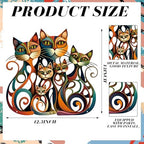 Wesiti Metal Cat Wall Art Decor Colorful Sculptural Mid Century 12.3x13 - Image 2