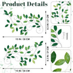 ESTART 2 Pcs Metal Tree Leaf Wall Art Vine Branch Decor, Green - Image 2