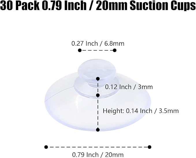 30 Pack Glass Table Suction Cups - 20mm Rubber Suckers Without Hooks - Image 4