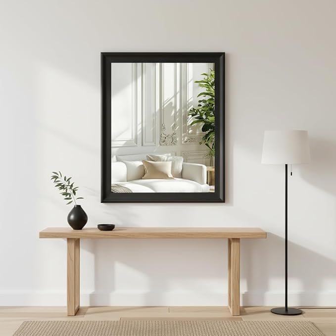 Black Mirror for Bathroom, Rectangle Rustic 30 x 36 inch Vanity Mirror for Wall - Image 4