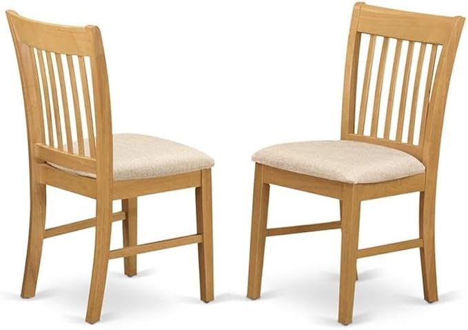 East West Furniture NDNO3-OAK-C 3 Piece Dining Set Contains a Rectangle Dining - Image 4