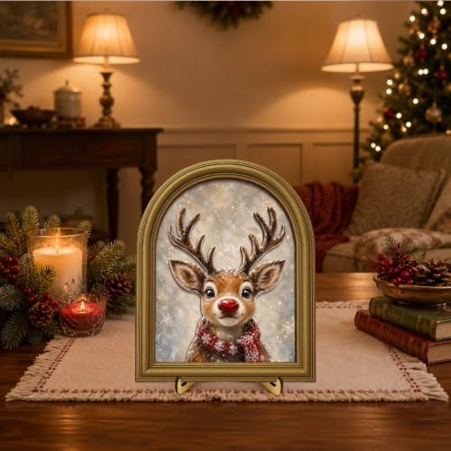 Christmas Decor Vintage Cute Rudolph Reindeer Wall Art Sign Table Decor - Image 5