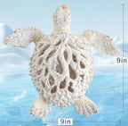 VVGIFTS Ocean White Sea Turtle Coral Reef Beach Coastal Home Shelf Decor - Image 4