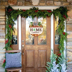 HOMCDALY Interchangeable Welcome Sign for Front Door with 14 Changeable Icons, Door Wreaths for Front Door with 12 LED Lights, Farmhouse Rustic Welcome Door Hanger Wall Sign, Porch Decorations(White) - Image 2