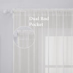 MIULEE 2 Panels Sheer Curtains for Living Room 54 X 84 Inches Ivory | Window - Image 2