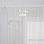MIULEE 2 Panels Sheer Curtains for Living Room 54 X 72 Inches Ivory | Window - Image 3