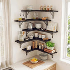 Fixwal Conner Shelves Wall Mounted for Decor, Black Set of 5 - Image 5