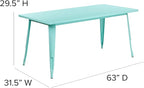 Flash Furniture Charis Commercial Grade 31.5" x 63" Rectangular Mint Green - Image 3