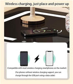 Modern Smart Nightstand with Wireless Charging with LED Sensor Light, Smart - Image 4