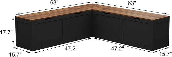 L Shape Kitchen Breakfast Nook Bench, Kitchen Corner Nook Bench Seating - Image 2