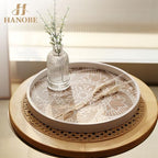 Hanobe Round Boho Decorative Tray for Coffee Table, Mandala Pattern Finish - Image 6