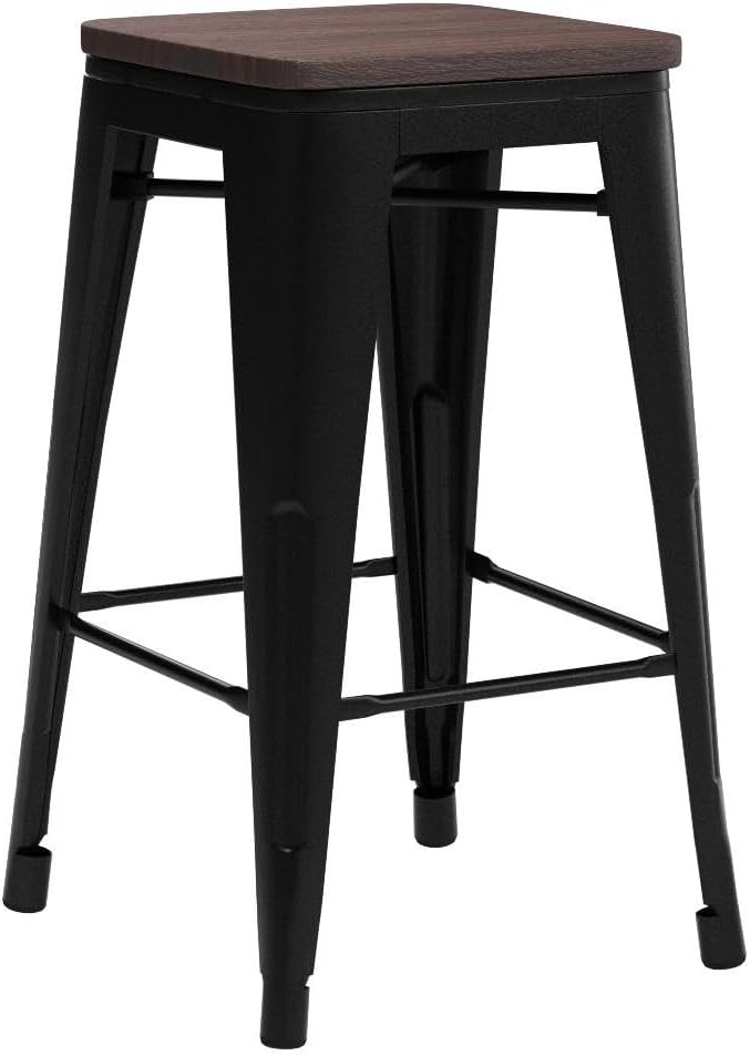 HAOBO Home 26" Backless Metal Counter Stool Height Bar Stools Barstools - Image 5