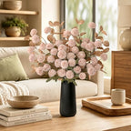 12 Pcs Realistic Fall Flowers Fake Mums with Vase, Full Silk Pompon Bulk - Image 5