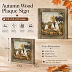 Halloween Ghost Wood Plaque Sign, Halloween Desk Art for Decorations 08 - Image 2