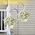 ATTGREAT Artificial Flowers for Outdoors UV Resistant, 12 Bundles(White) - Image 2