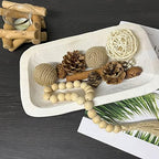 Wooden Dough Bowl Decor, Bread Bowl Home Decor, Handmade (10 * 6 * 2 inch white) - Image 4