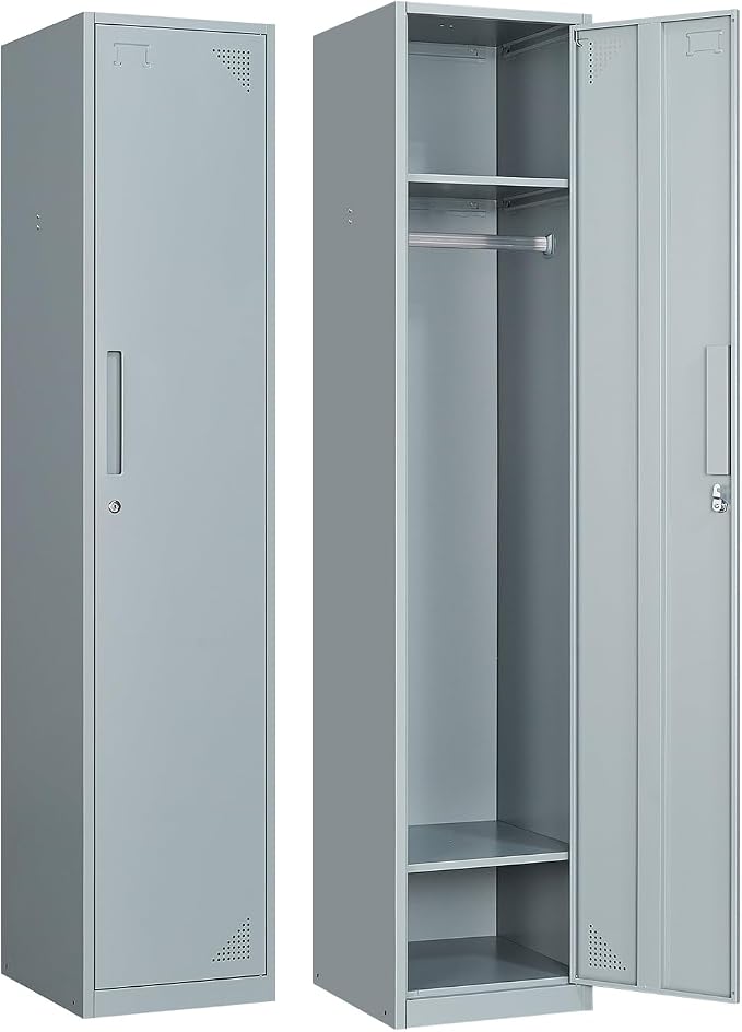 Metal Locker for Home, Dressing Room, Lockable Locker Cabinet by Anxxsu