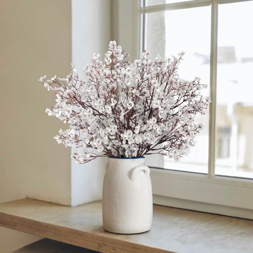 8Pcs Artificial Flowers Real Touch Babys Breath Silvery Flowers Decorations - Image 2