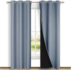 NICETOWN Vintage Blue Full Shade Curtain Panels, Pair of Thermal Insulated & by NICETOWN