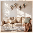 Jexine 4 Pcs Hanging Artificial Planters Wall Decor, Bronze, Pampas - Image 4