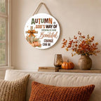 Fall Christian Decorations for Home, Fall Wooden Door Sign - Image 5