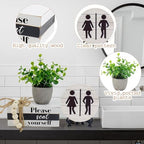 Bathroom Shelf Decor Signs with Bookstack, 3D Round Signs & Fake Plants - Image 3