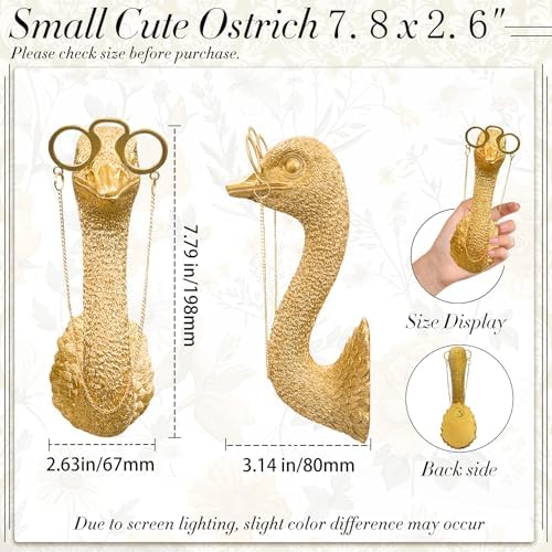 Juedawyal Gold Ostrich Animal Head Wall Decor Sculpture, Resin Animal Heads for Wall, Vintage Wall Sculpture for Men Women Living Room Hallway Staircase Home Office - Image 3
