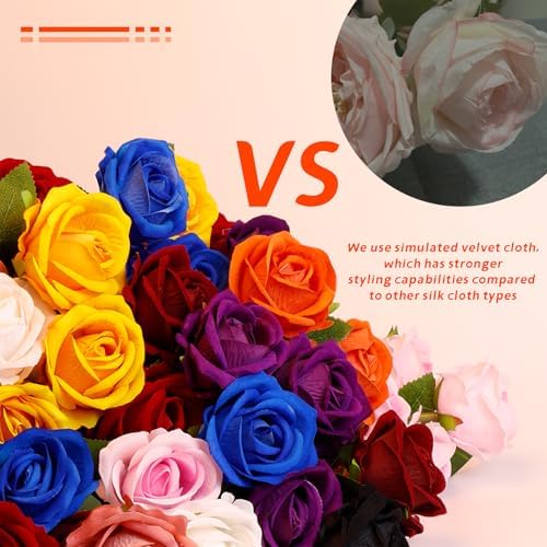 12 Pcs Artificial Rose Flowers, Silk Roses with Long Stems, Realistic Fake Roses for Wedding Centerpiece Party Home and Office DIY Decor, Pink - Image 3