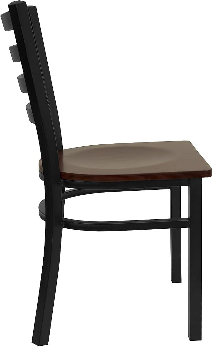 Flash Furniture 2 Pack HERCULES Series Black Ladder Back Metal Restaurant Chair - Image 10