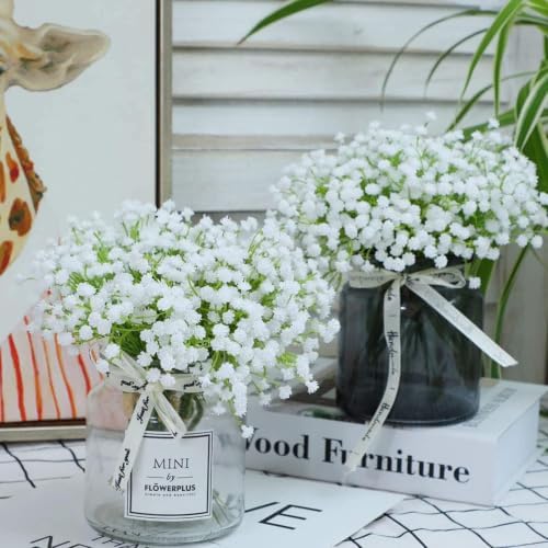 N&T NIETING Babys Breath Artificial Flowers Bulk Faux Flowers, 10Pcs, White - Image 5