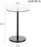 mDesign Glass Top Side/End Drink Table - Image 3